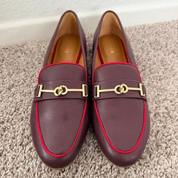 Talbots Shoes - Talbots Rich Burgundy Ryan Bit Piping 1/2" Heel Loafers Women's 9M New In Box